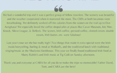 Cara Group travel wants to thank Debbie and Al for their wonderful feedback! We’re excited you enjoyed your trip! Especially those scones! #testimonial #ireland #caragrouptravel #europetravel #explorepage #explore #irelandtravel