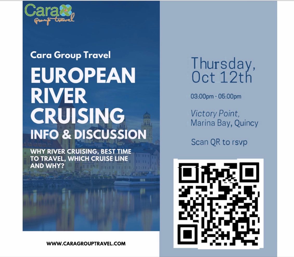 Join us on Thursday October 12th for a European River Cruising Info and Discussion night. Want to learn more about what river cruising is all about? Scan the QR code to sign up today!