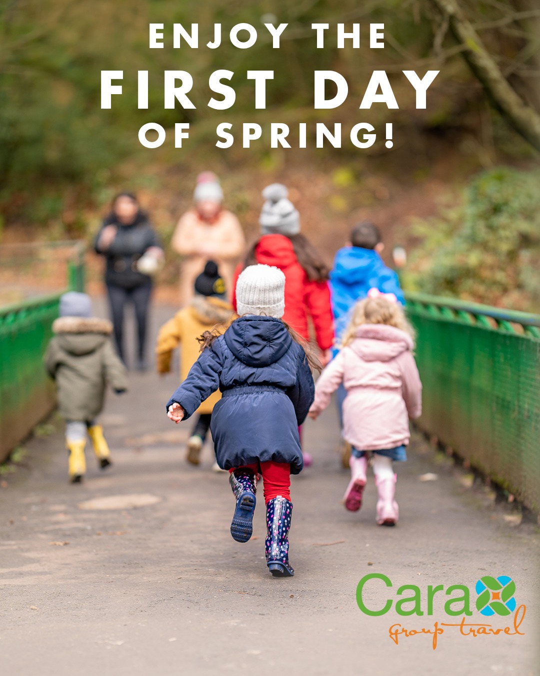 Out with the short cold days The birds are chirping and flowers are blooming Enjoy the first day of spring from your friends over at Cara Group Travel