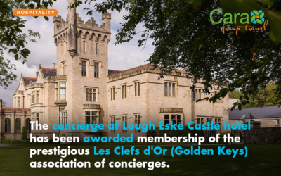 The concierge at Lough Eske Castle hotel has been awarded membership of the prestigious Les Clefs d’Or (Golden Keys) association of concierges