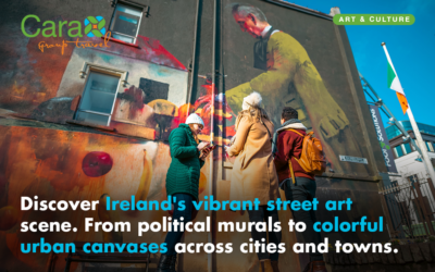 Discover Ireland’s vibrant street art scene. From political murals to colorful urban canvases across cities and towns.