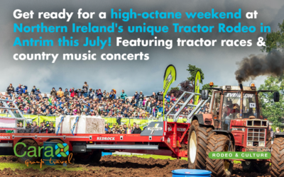 Get ready for a high-octane weekend at Northern Ireland’s unique Tractor Rodeo in Antrim this July! Featuring tractor races & country music concerts