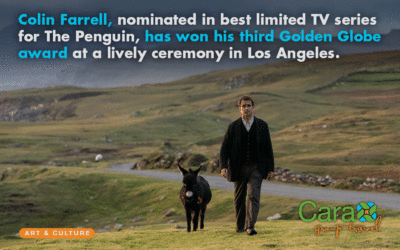 Colin Farrell, nominated in best limited TV series for The Penguin, has won his third Golden Globe award at a lively ceremony in Los Angeles.